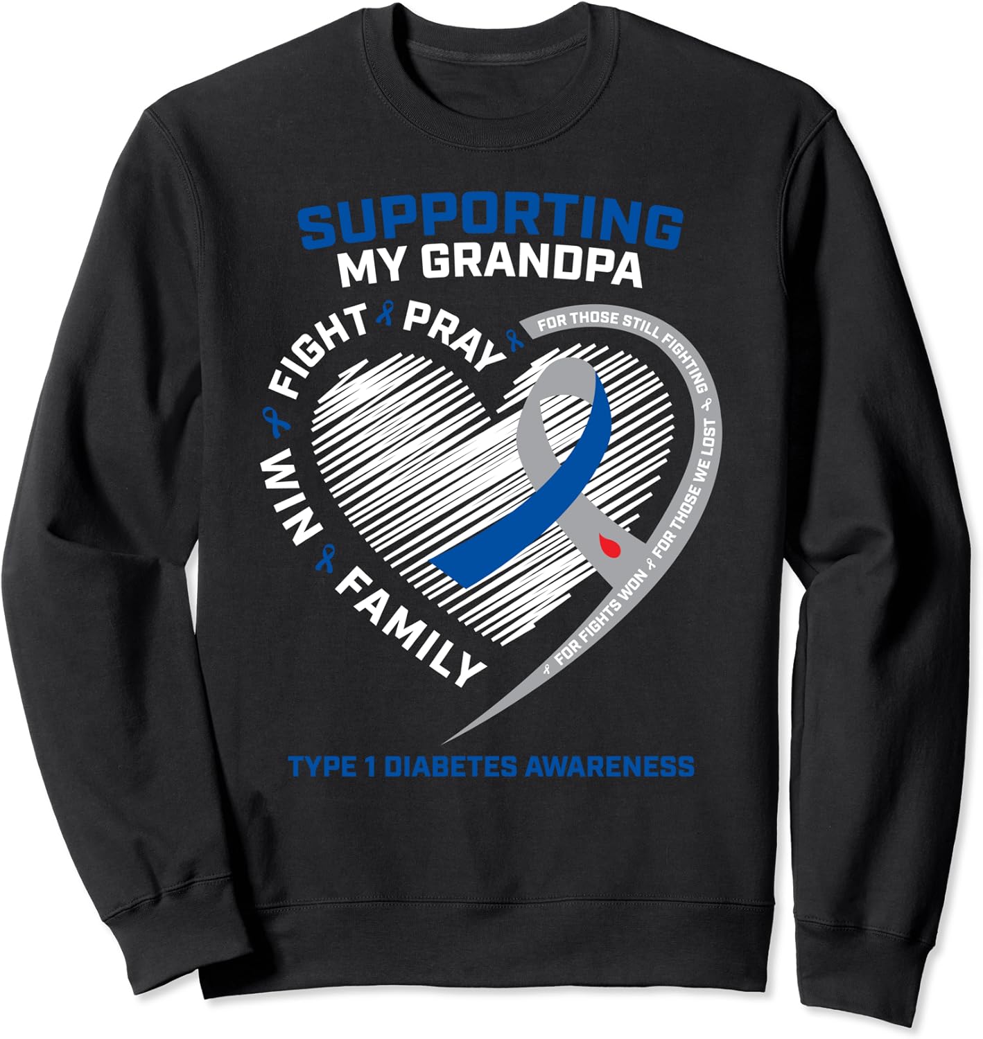 Diabetic Clothes Grandpa Diabetes Awareness Type 1 Diabetes Sweatshirt